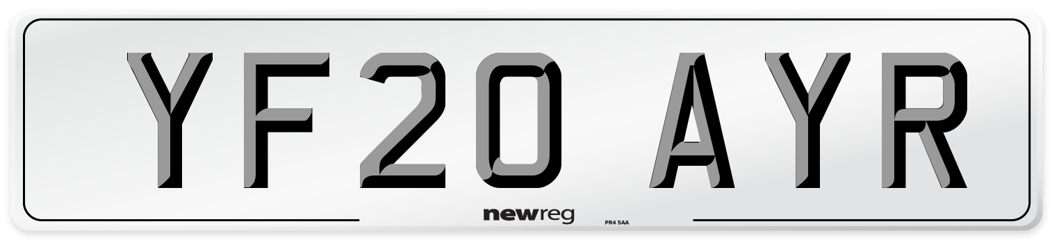 YF20 AYR Number Plate from New Reg